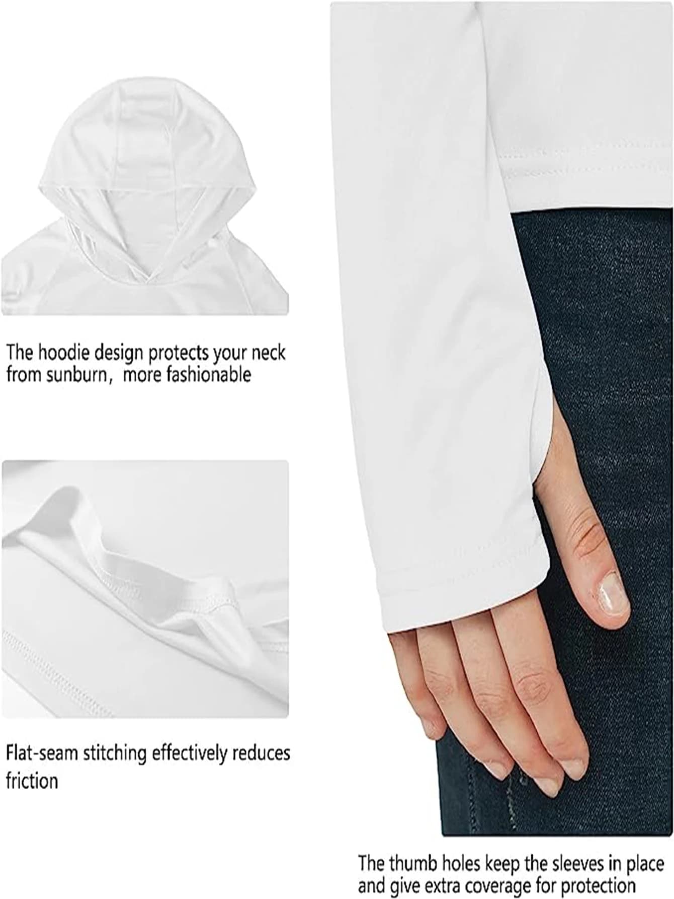 Femme sun protection sweat à capuche t-shirt manches longues