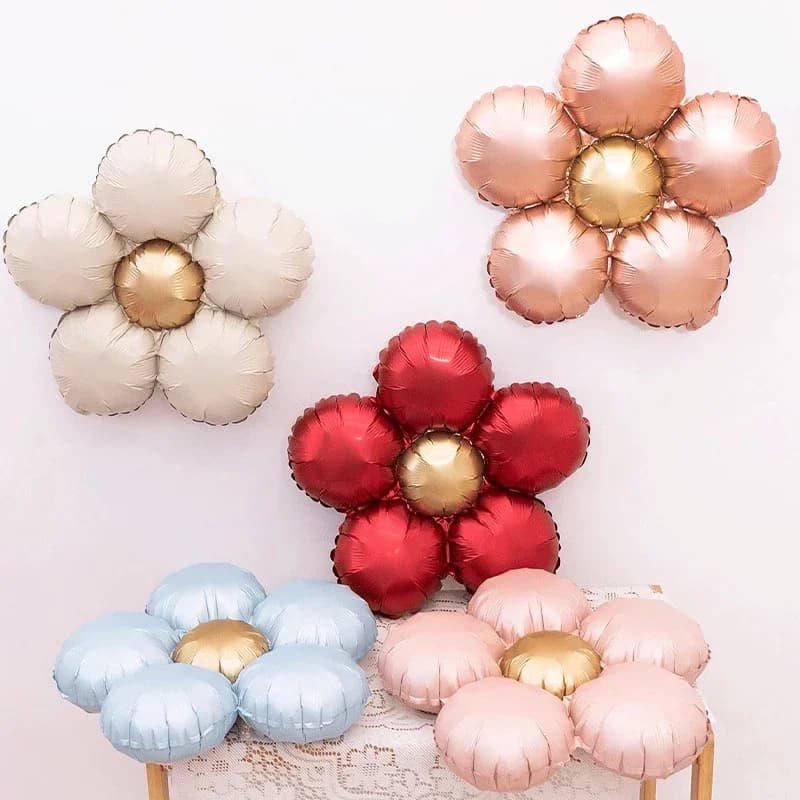 Ballons en Film d'aluminium à fleurs mates, ballon pour fête de mariage, 1er anniversaire, garçon et fille, fournitures de réception-cadeau pour bébé, jouet