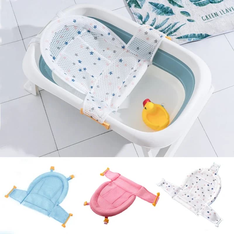 Tapis de bain pour bébé, filet en T réglable pour nouveau-né, protection de bain, accessoires de bain, produits pour bébé, bain et douche pliables