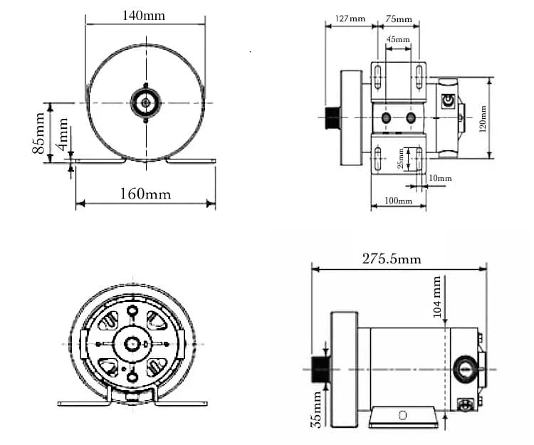 Moteur à aimant permanent pour tapis de course, moteur à courant continu, 2,0 hp, alcool 180V, 5A