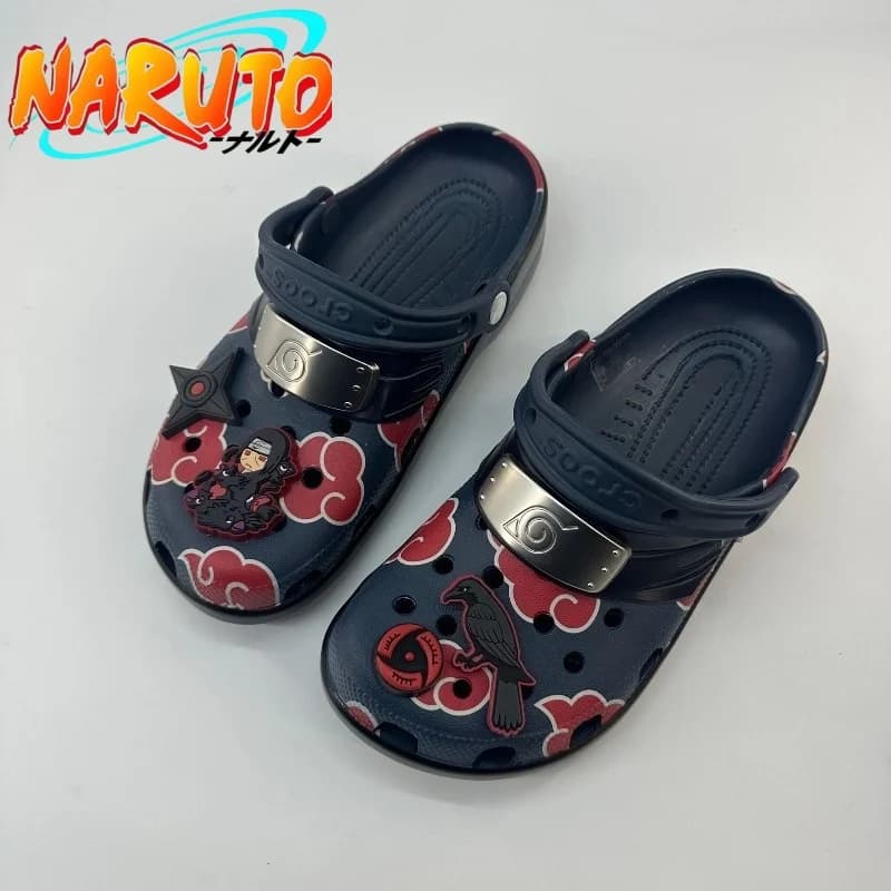 Nouvelles pantoufles d'été Naruto Uchiha Itachi, motif de dessin animé créatif, à la mode, imperméables, respirantes et légères