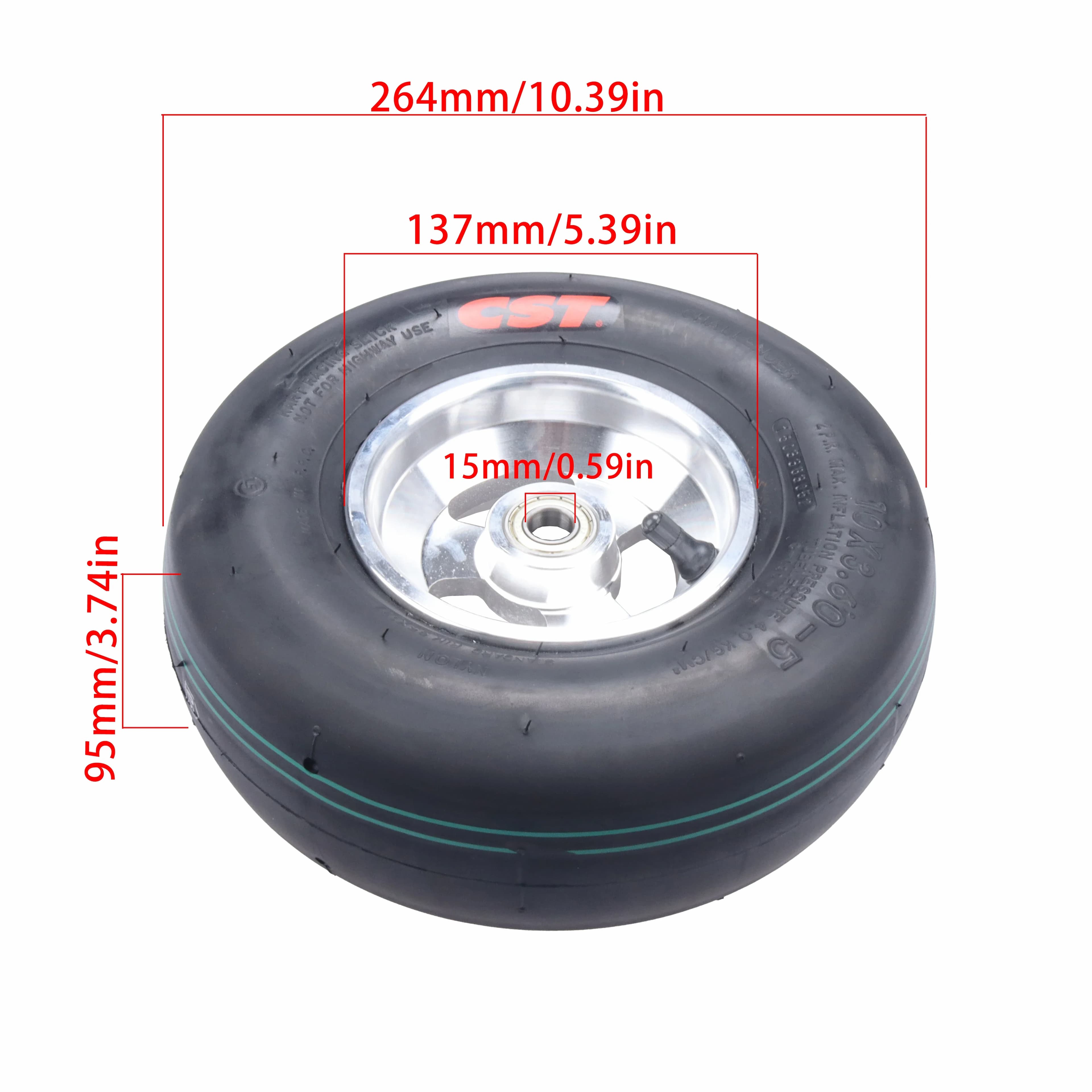 Roues de Kart universelles 10x3.6 – 5, pneus de Go Kart avec jantes pour course tout-terrain, ATV, Buggy, Mini roue de remplacement de vélo