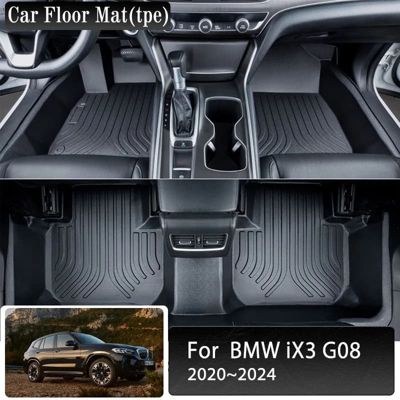 Tapis de sol de voiture pour BMW ibery G08, 2020, 2021, 2022, 2023, 2024, repose-pieds imperméables, tapis de coffre en TPE, tapis LHD, accessoires automobiles