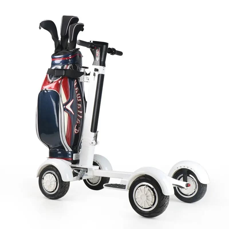 Voiturette de golf électrique tout-terrain à quatre roues, haute puissance, scooter pliable avec parasol perfecBattery, 10 pouces, 2000W
