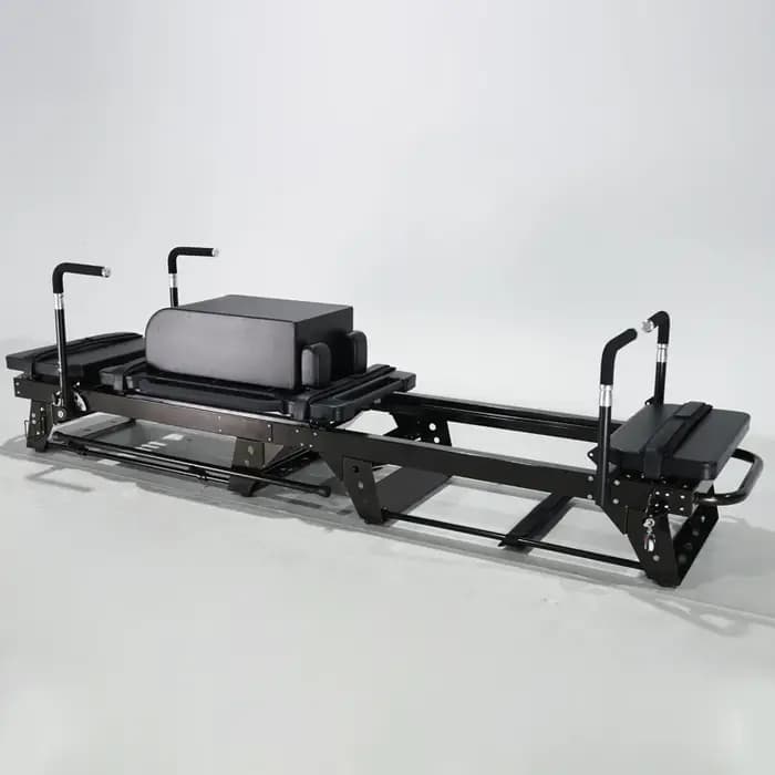 Réformateur de Pilates en aluminium noir, Machine Portable d'entraînement haut de gamme pour Studio