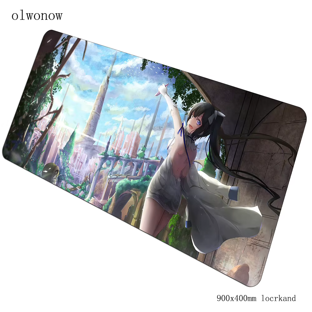 DanMachi-Grand tapis de souris gamer, 900x400x3mm