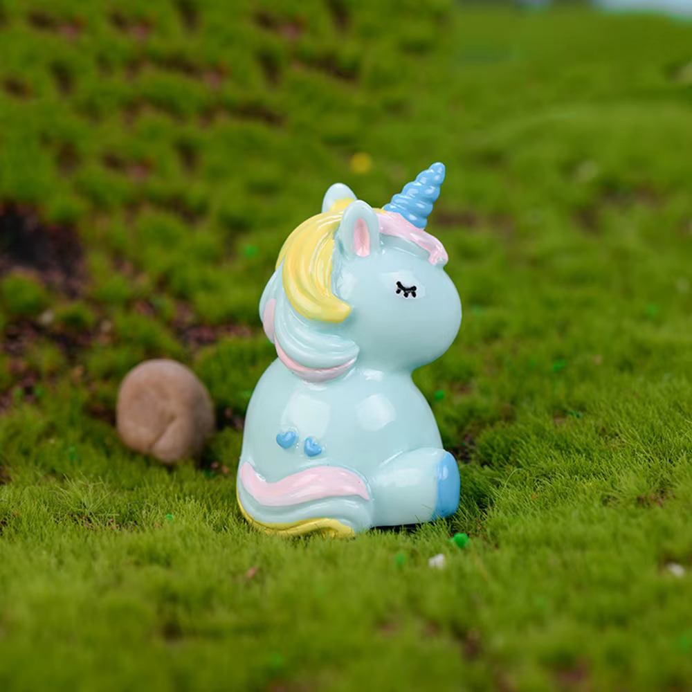 Licorne mignon résine ornement Mini licorne artisanat famille Micro paysage décoration Miniatures Fi