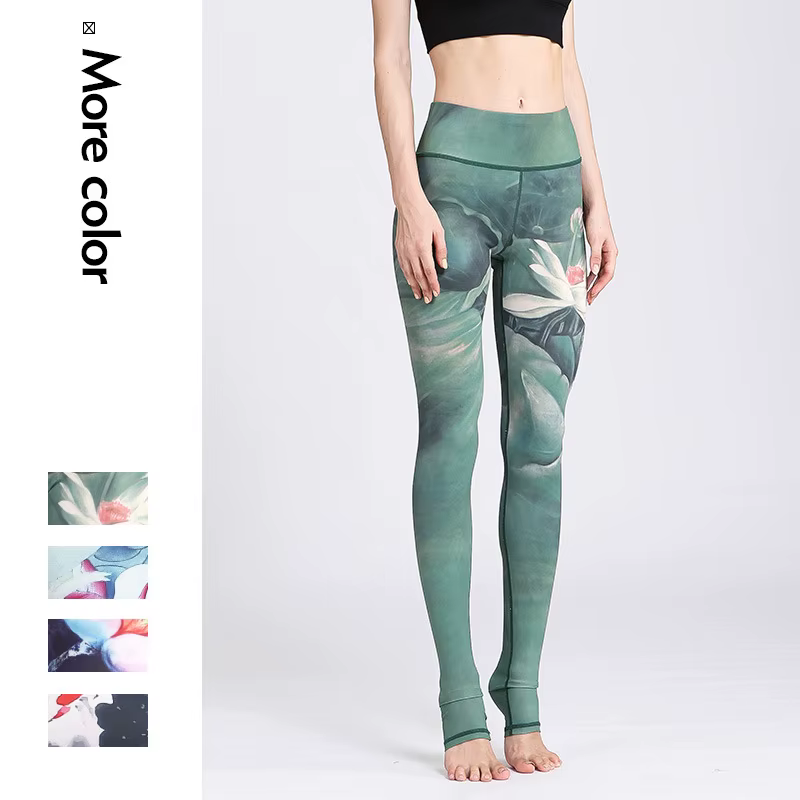 Pantalon de Yoga pour femmes, collant de sport, taille haute, à motif Floral, Push-Up, de course, d'