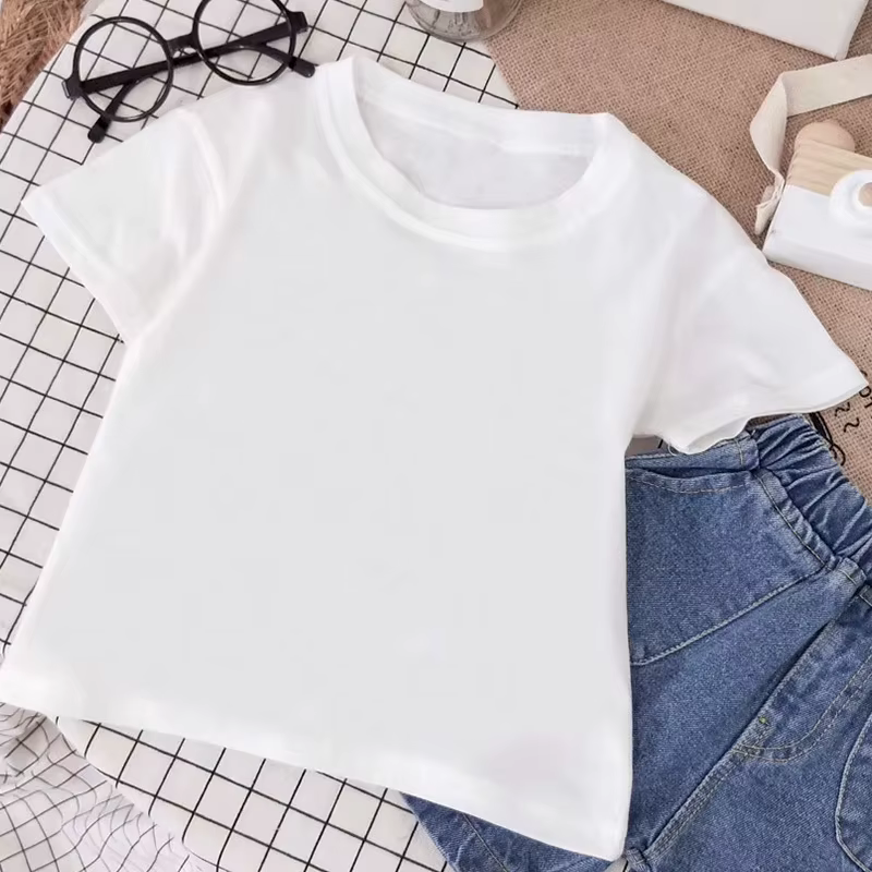 T-shirt unisexe à col rond pour enfants, vêtements de dessin animé Kawaii, hauts d'été pour garçons