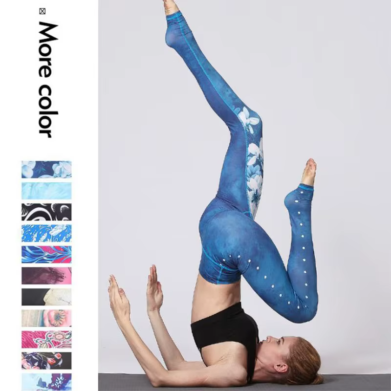 Pantalon de Yoga pour femmes, collant de sport, taille haute, à motif Floral, Push-Up, de course, d'