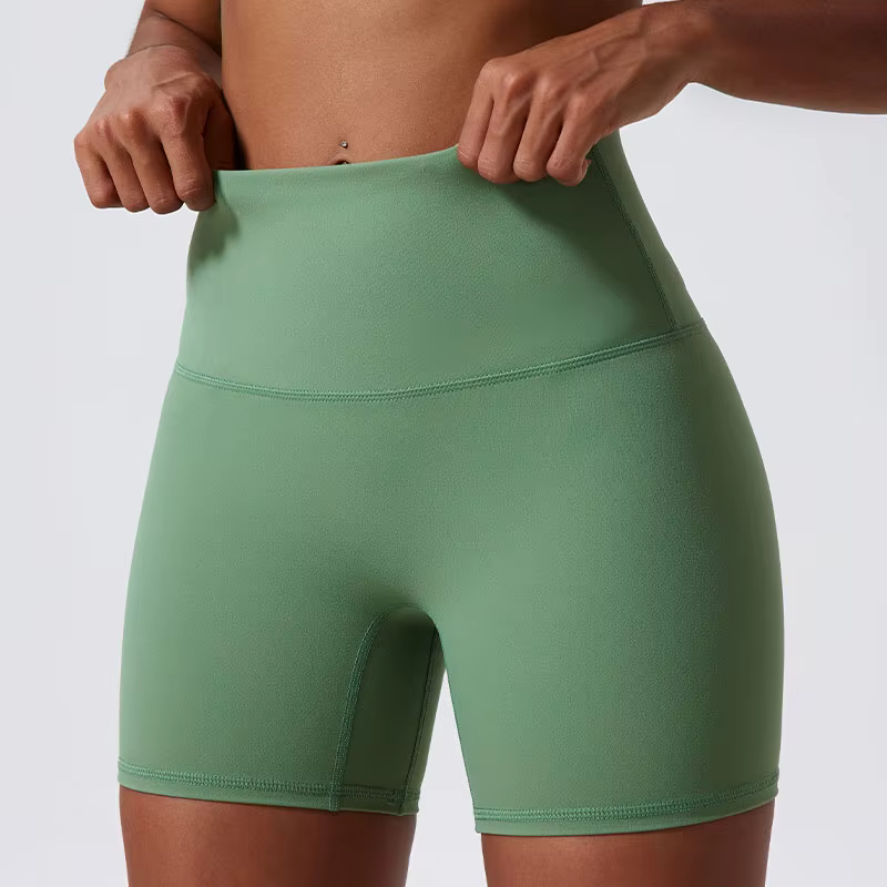 Hearuisavy Short de yoga doux d'été, Legging de sport taille haute pour femme, Short de course et d'