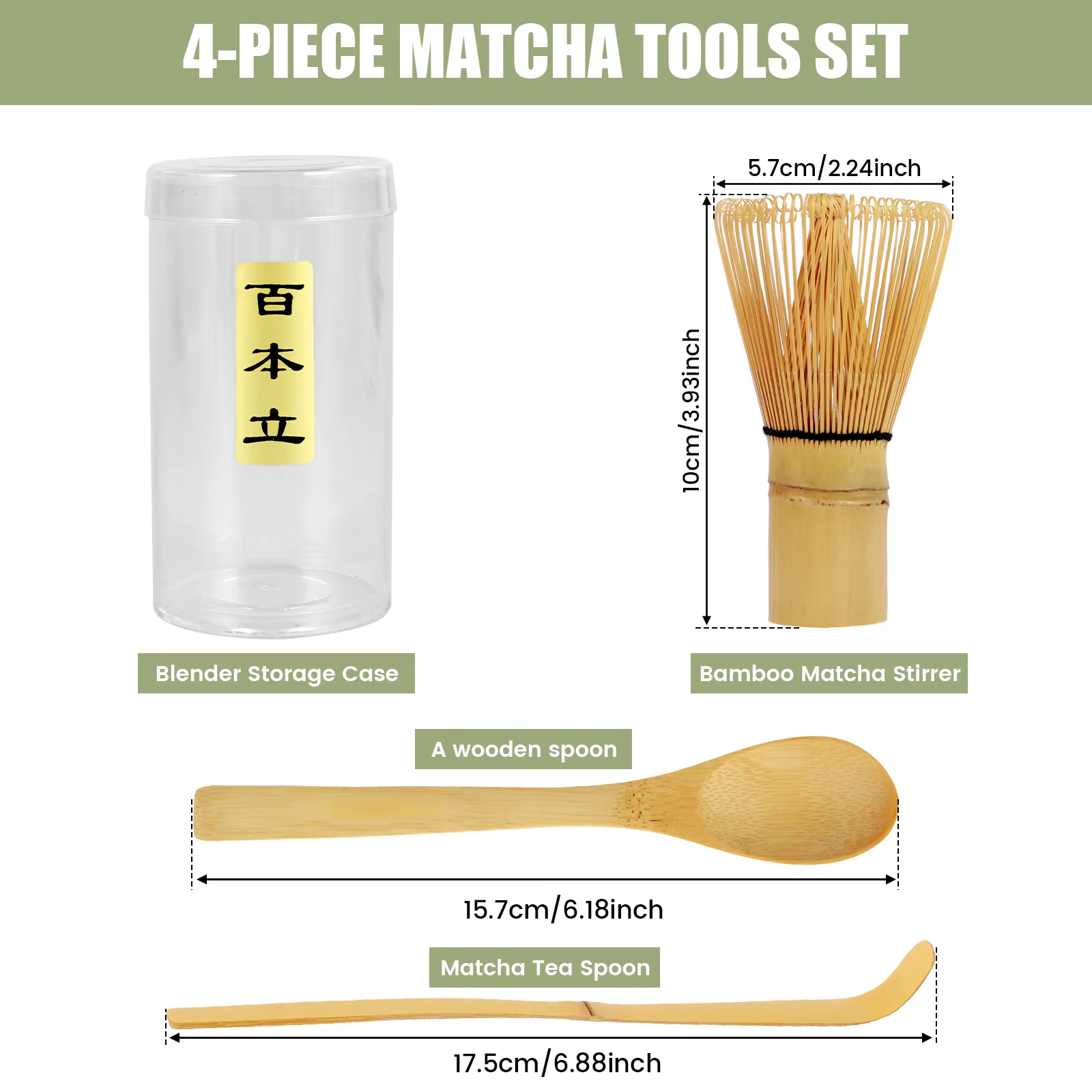 Kit de fabrication Matcha service à thé japonais cuillère (Chashaku) service à thé Matcha (Chasen) a