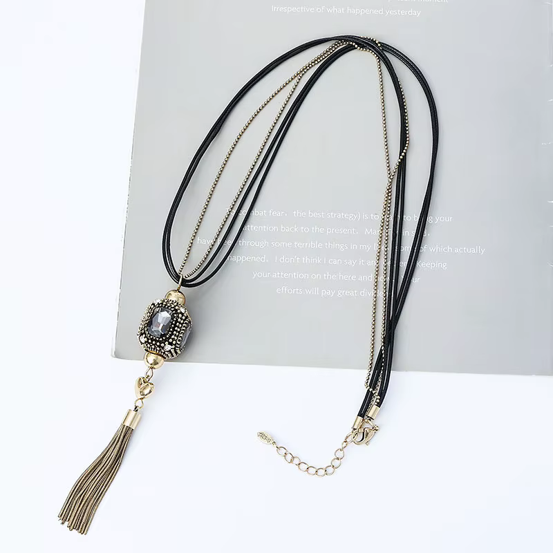 Accessoires populaires pour femmes, pampilles en alliage pour colliers rétro simples, longues chaîne