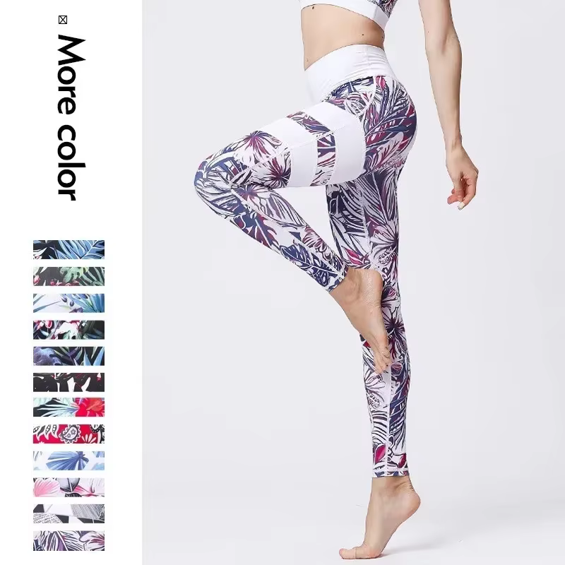 Cloud Hide Flower-Leggings de fitness taille haute pour femme, pantalon de yoga, collants longs sexy