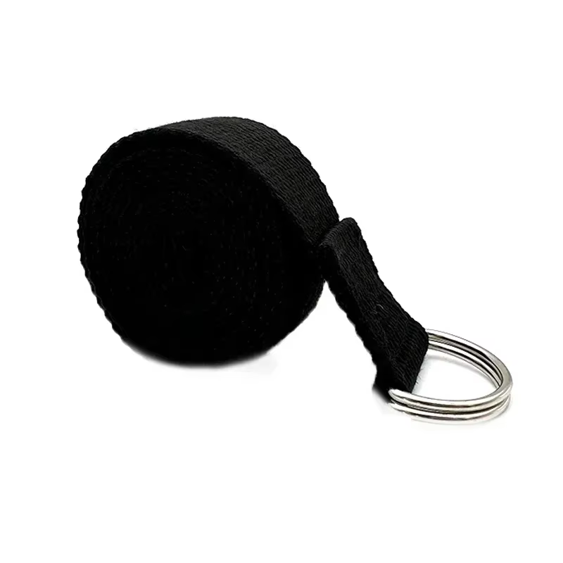 Sangle de Yoga en coton Durable, 1.8m x 3.8cm, sangles d'exercice, boucle réglable avec anneau en D,