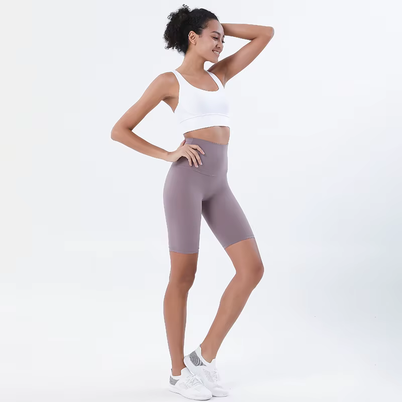 SOISOU-Short de yoga en nylon pour femme, taille haute, élastique, respirant, sans ligne en T, vêtem