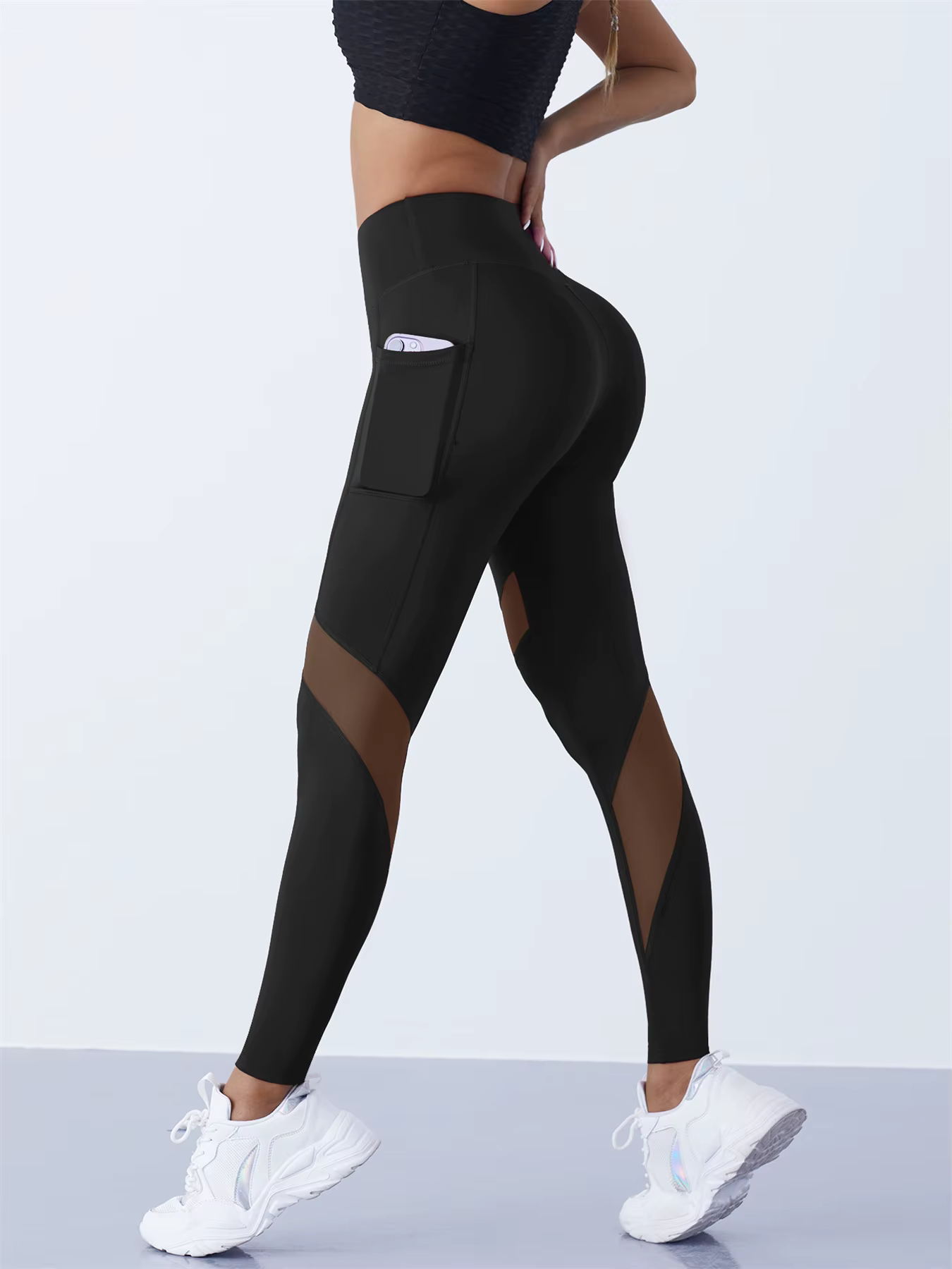 Pantalon de Yoga en maille pour femmes, Leggings façonnant, taille haute, contrôle du ventre, hanche