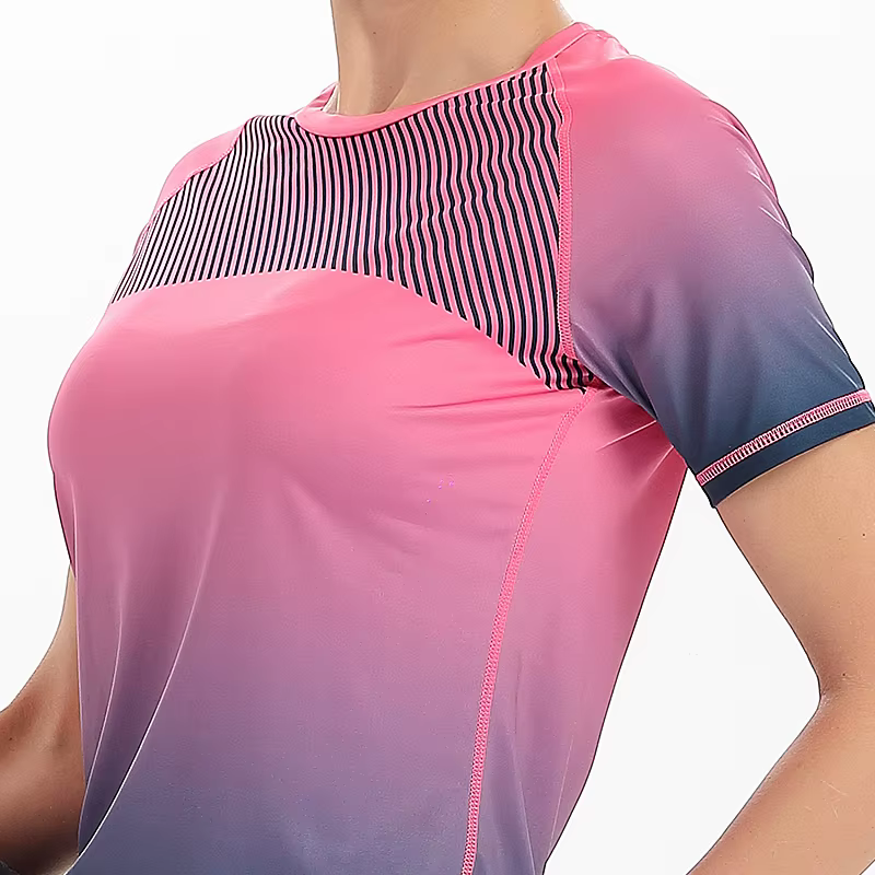 Femmes séchage rapide à manches courtes impression 3D sport respirant exercices Yoga chemise gymnase