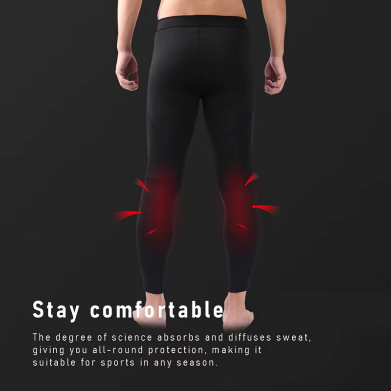 Leggings de compression capri avec genouillères pour hommes et femmes, collants rembourrés, pantalon