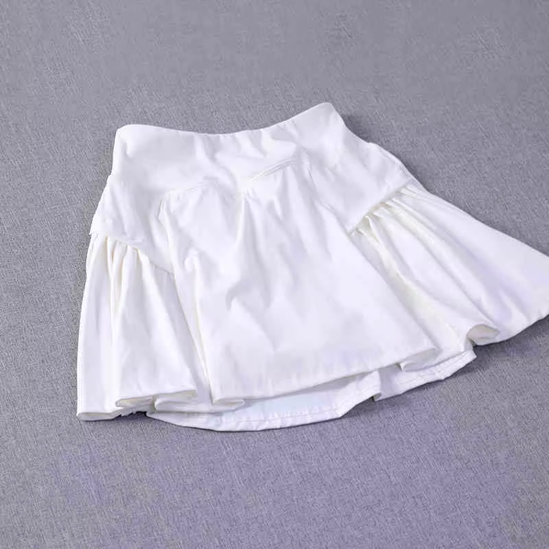 Jupe courte de sport ; pseudo jupe de course deux pièces pour femme; combinaison de badminton d'été;