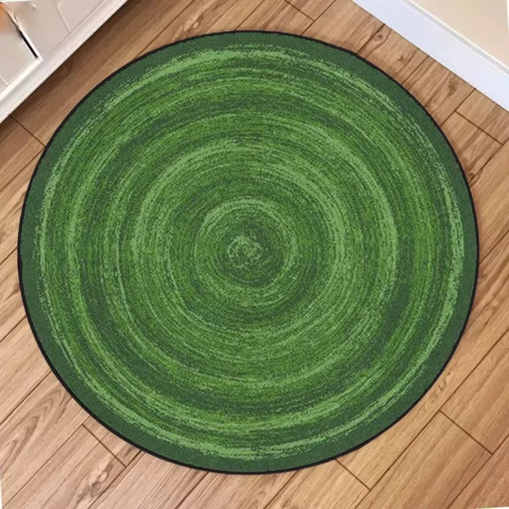 Tapis rond uni simple - Tapis imprimé labyrinthe rétro classique, art mural médiéval, tapis de salon