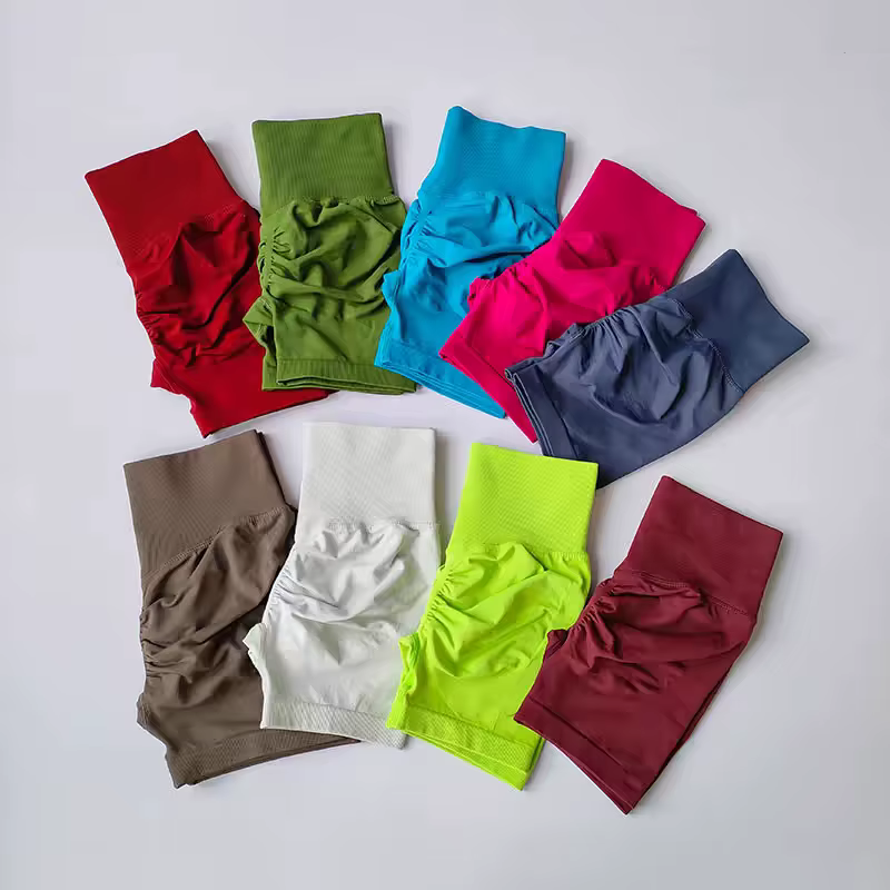 Shorts de sport taille haute effet galbant, compression abdominale, amincissant, séchage rapide, pou