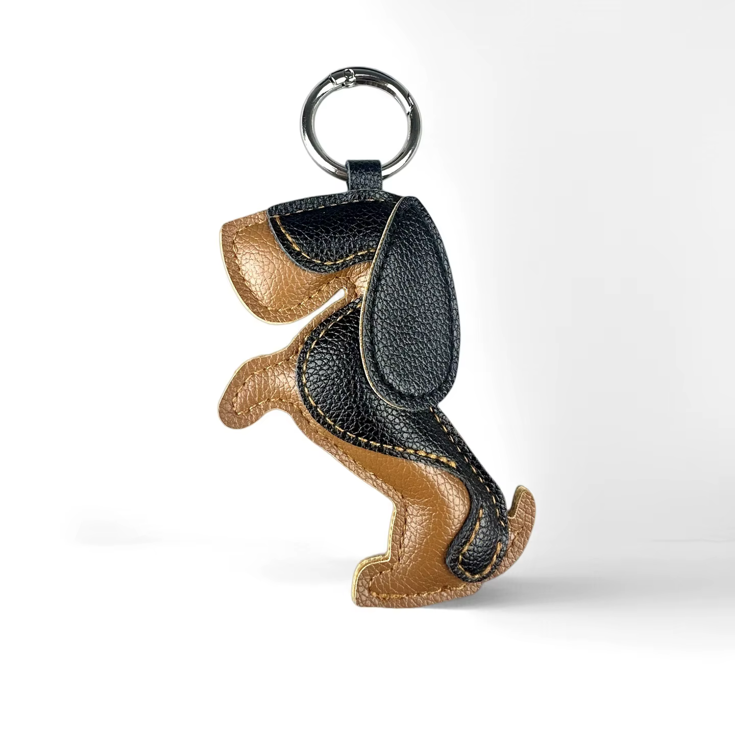 Ensemble de porte-clés et breloques de sac en cuir PU motif chiot mignon - Pendentif chien / Accesso