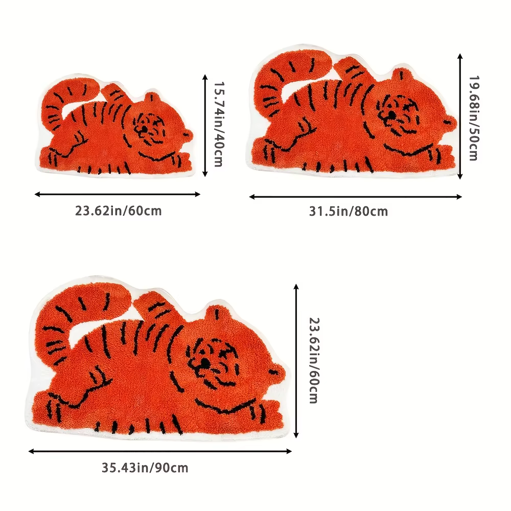 Tapis VIKAMA Kawaii en forme de chat couché, tapis de sol doux et antidérapant, parfait pour la cham