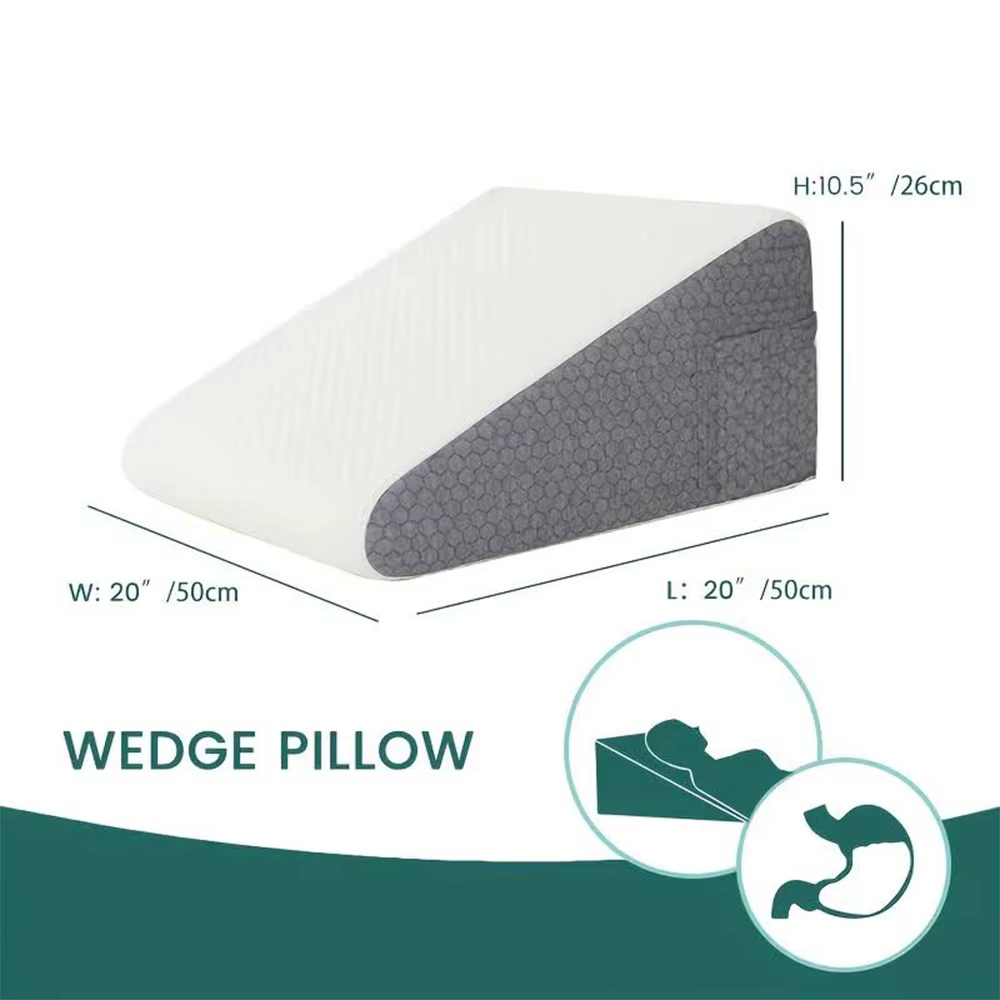 Oreiller compensé de lit pour dormir, dessus en mousse à mémoire de forme douce, cale d'oreiller tri