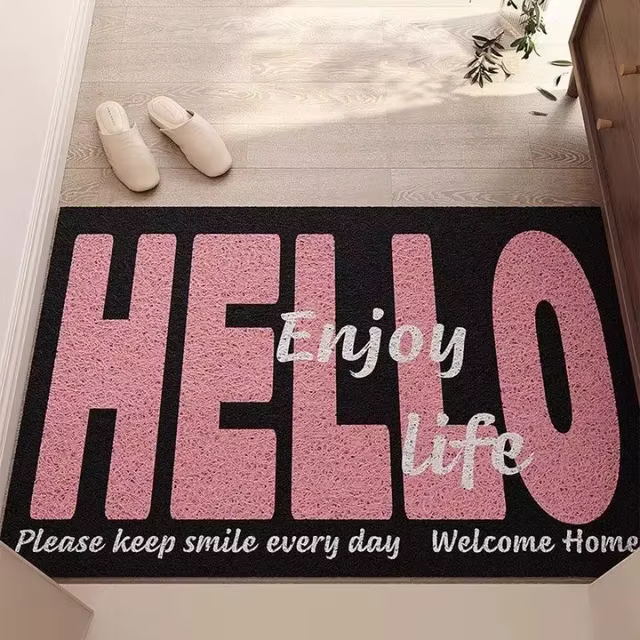 Tapis rectangulaire « Hello Enjoy Life » avec citation positive, tapis de bienvenue pour la maison,