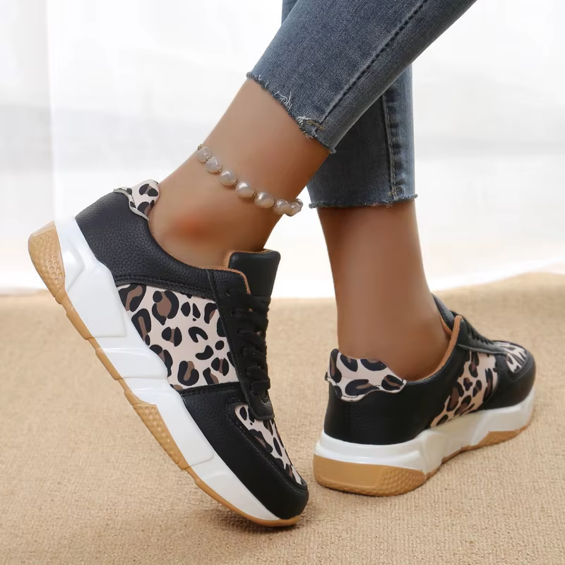 Baskets de Jogging pour femmes, baskets de marche décontractées d'été, tendance, imprimé léopard, co