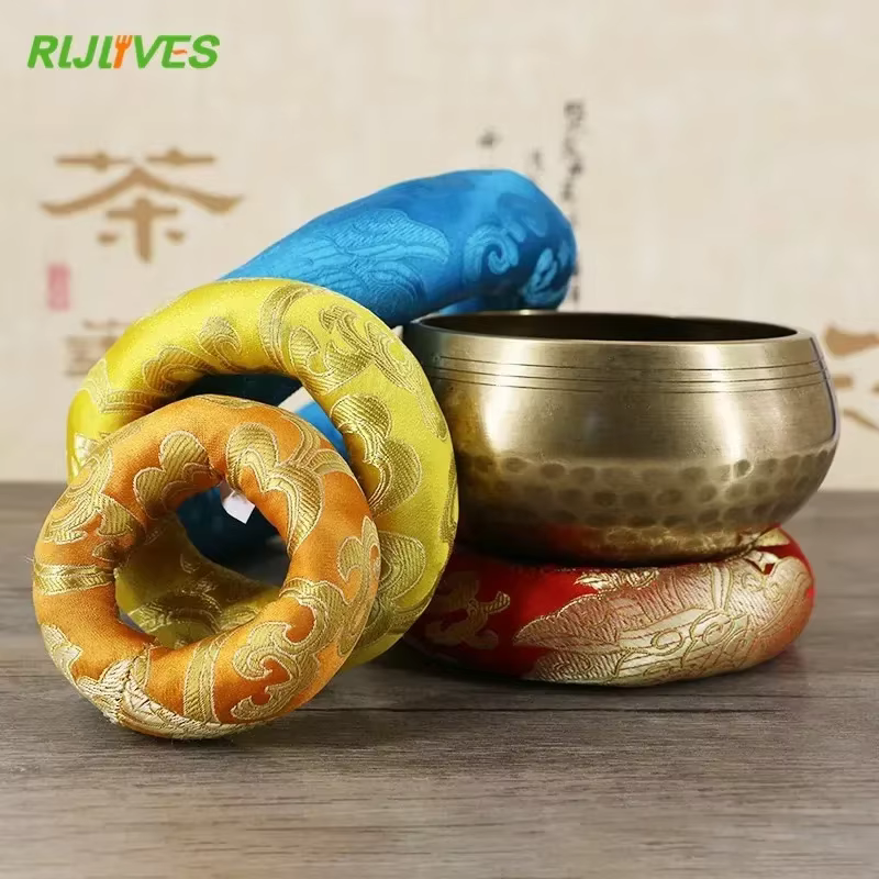 Filles chantant tibétain en polymère martelé à la main pour yoga, méditation de chakra himalayenne,