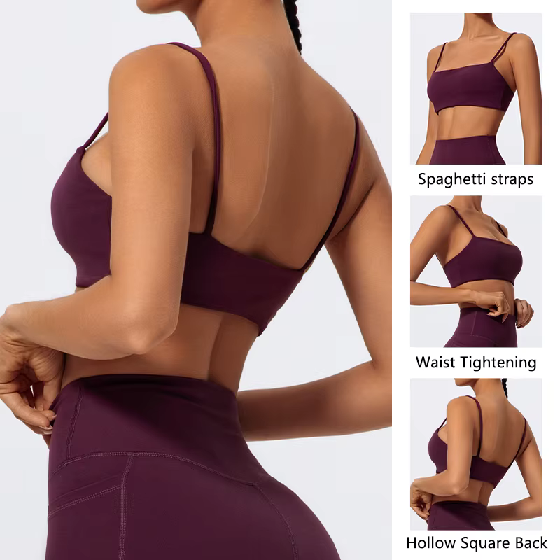 Soutien-gorge de yoga d'été pour femme, brassière push-up pour la gym et l'entraînement, sous-vêteme