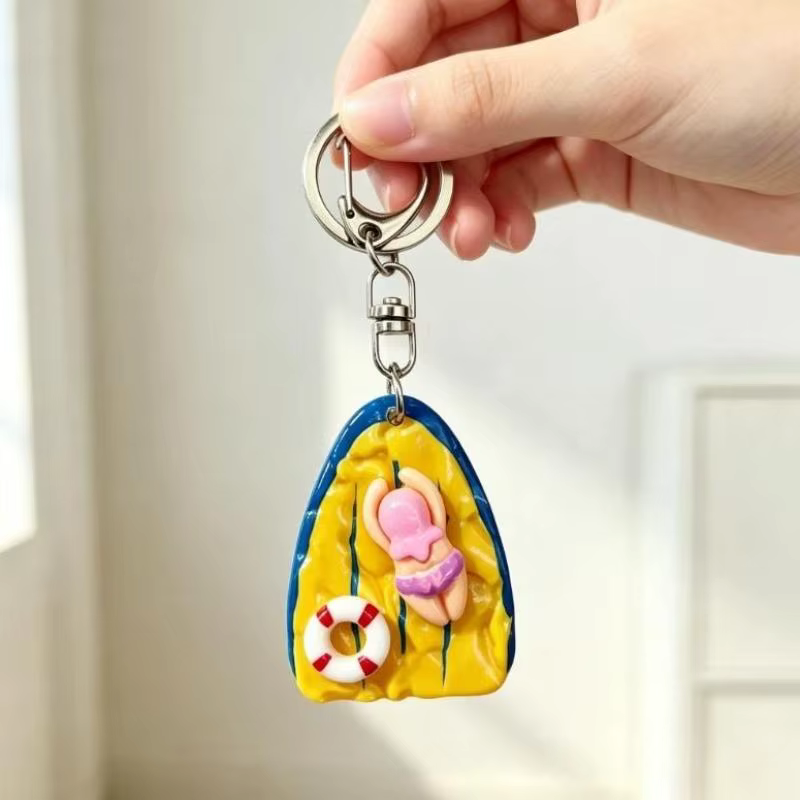 Porte-clés Fille Nageuse Mignonne de Dessin Animé, Pendentif de Natation Facile à Transporter, Acces