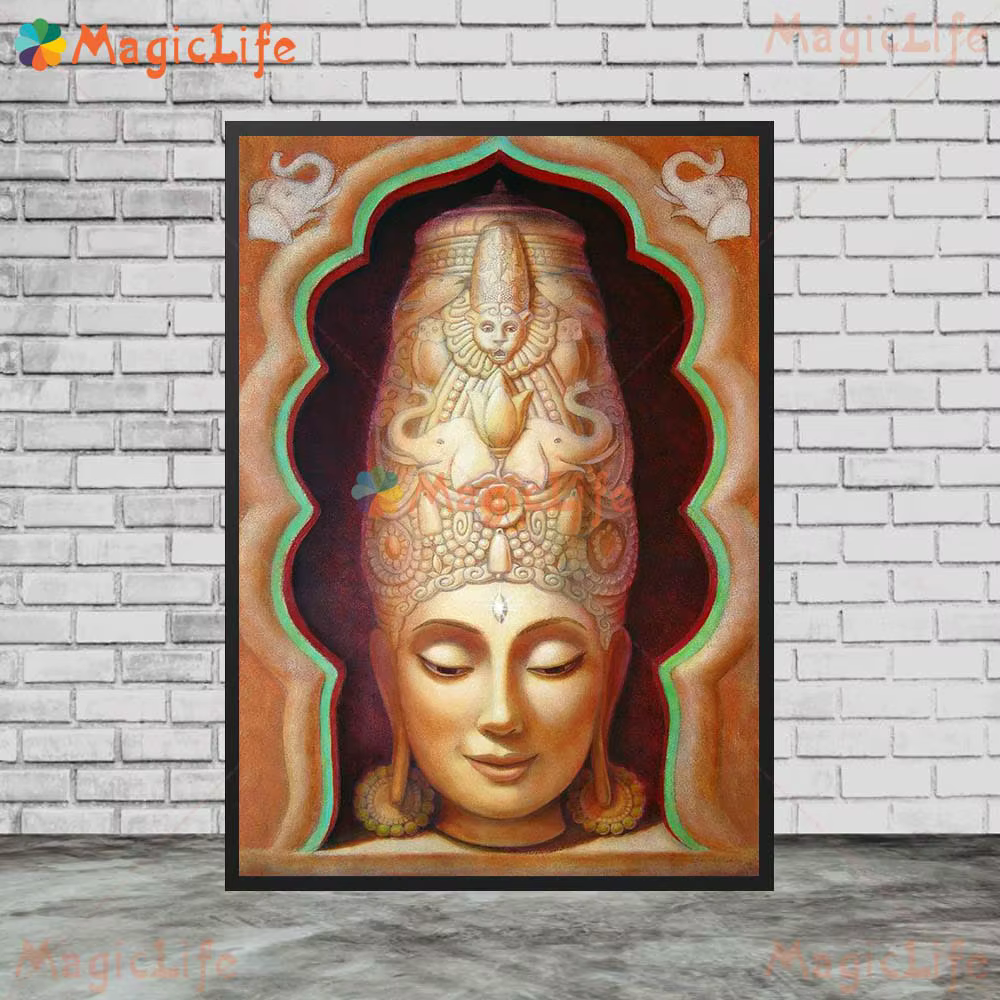 Abondance méditation bouddha doré Kuan Yins guérison Tara mur Art toile peinture mur photos pour sal