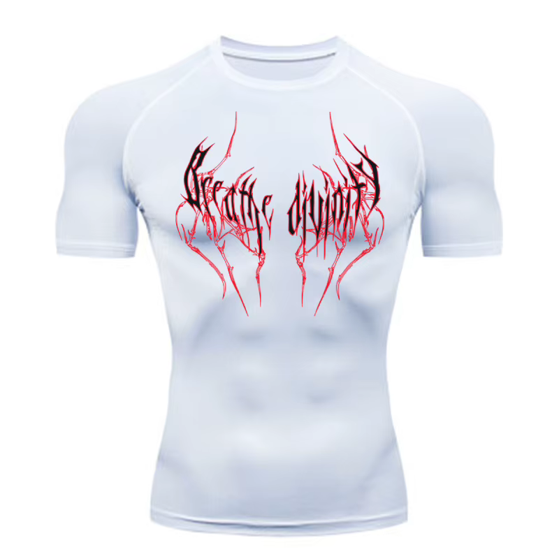 T-Shirt de course à manches courtes pour hommes, chemise de Compression, haut de sport, noir, séchag