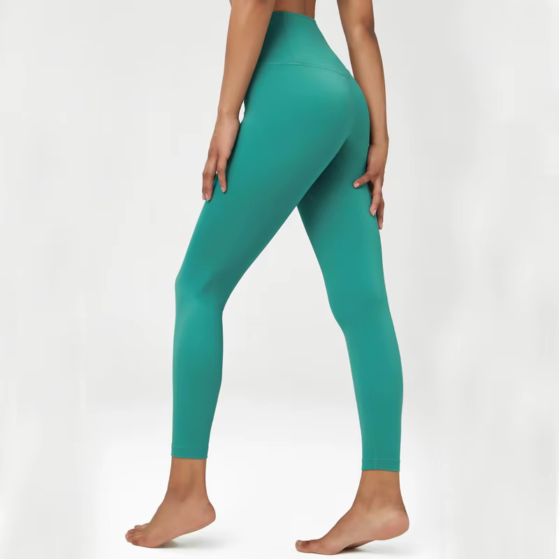 Pantalon de yoga extensible et doux pour femme, couleur unie, tissu doux, taille haute, legging de s