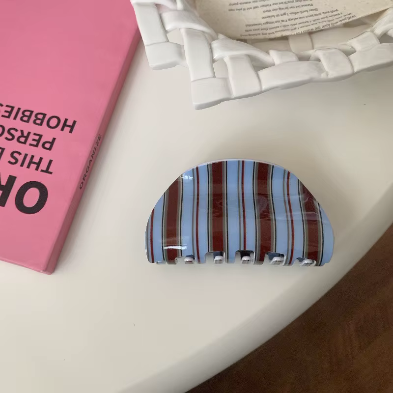 Clip de poignée rétro rayé, 1 pièce, adapté à toutes les saisons. Le Design à rayures est rétro poly