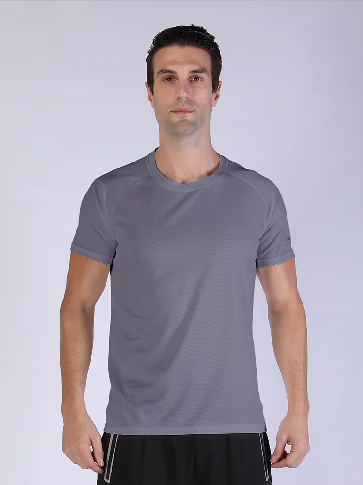 T-shirt ample et respirant pour hommes, 5 pièces, haut à manches courtes et col rond pour la course