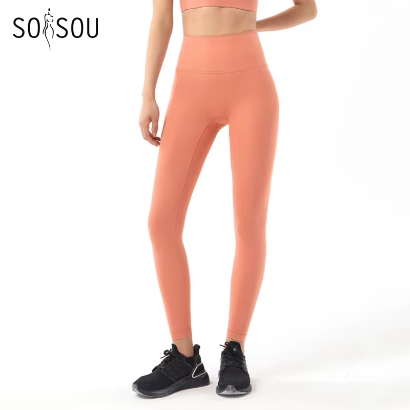 SOISOU-Pantalon de yoga en nylon pour femme, leggings de gymnastique pour fille, collants de fitness
