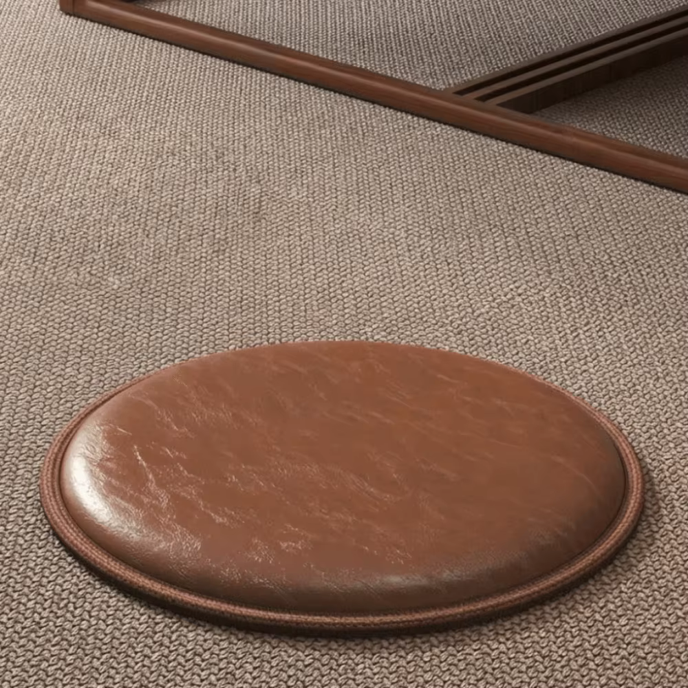 Coussin Zafu en cuir épais, doux, antidérapant, rond, pour siège, imperméable, 35/40 cm, coussin de