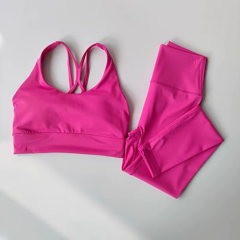 Ensemble de yoga respirant pour femmes, 2 pièces, tenue de sport, vêtements de gym, haut court de sp
