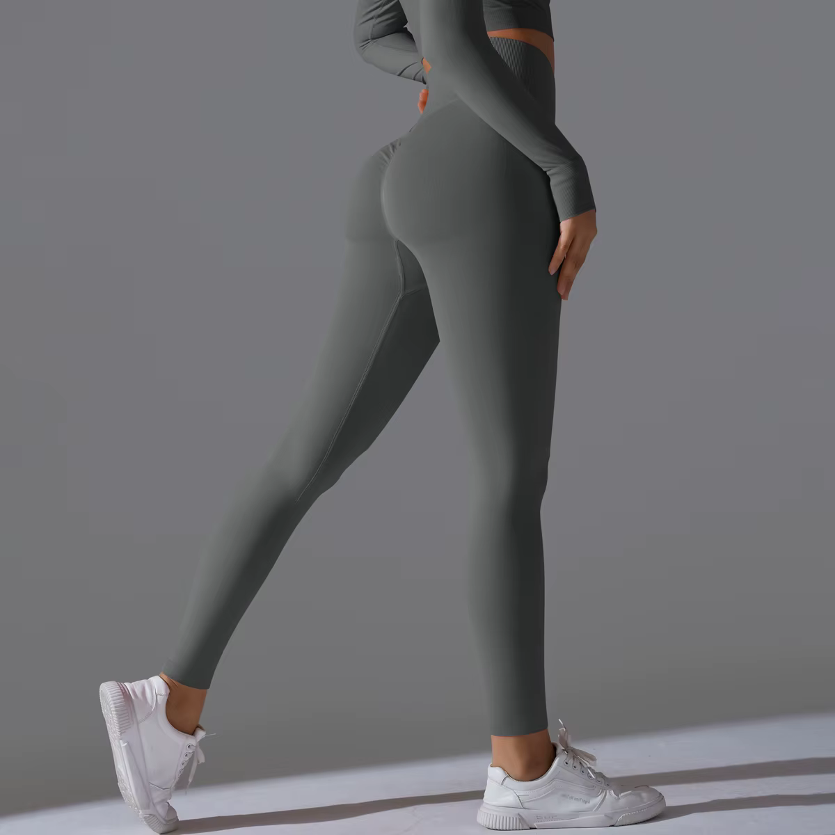 Leggings de Yoga sans couture pour femmes, Sexy, taille haute, contrôle du ventre, froissé, levage d