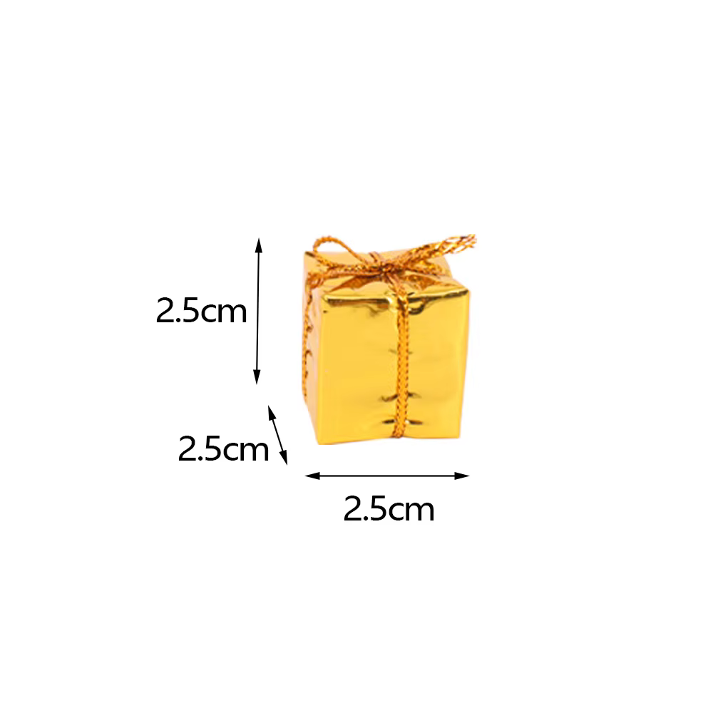 Accessoires pour maison de poupée, Mini accessoires de noël, modèle boîte-cadeau, banc, lampadaire,