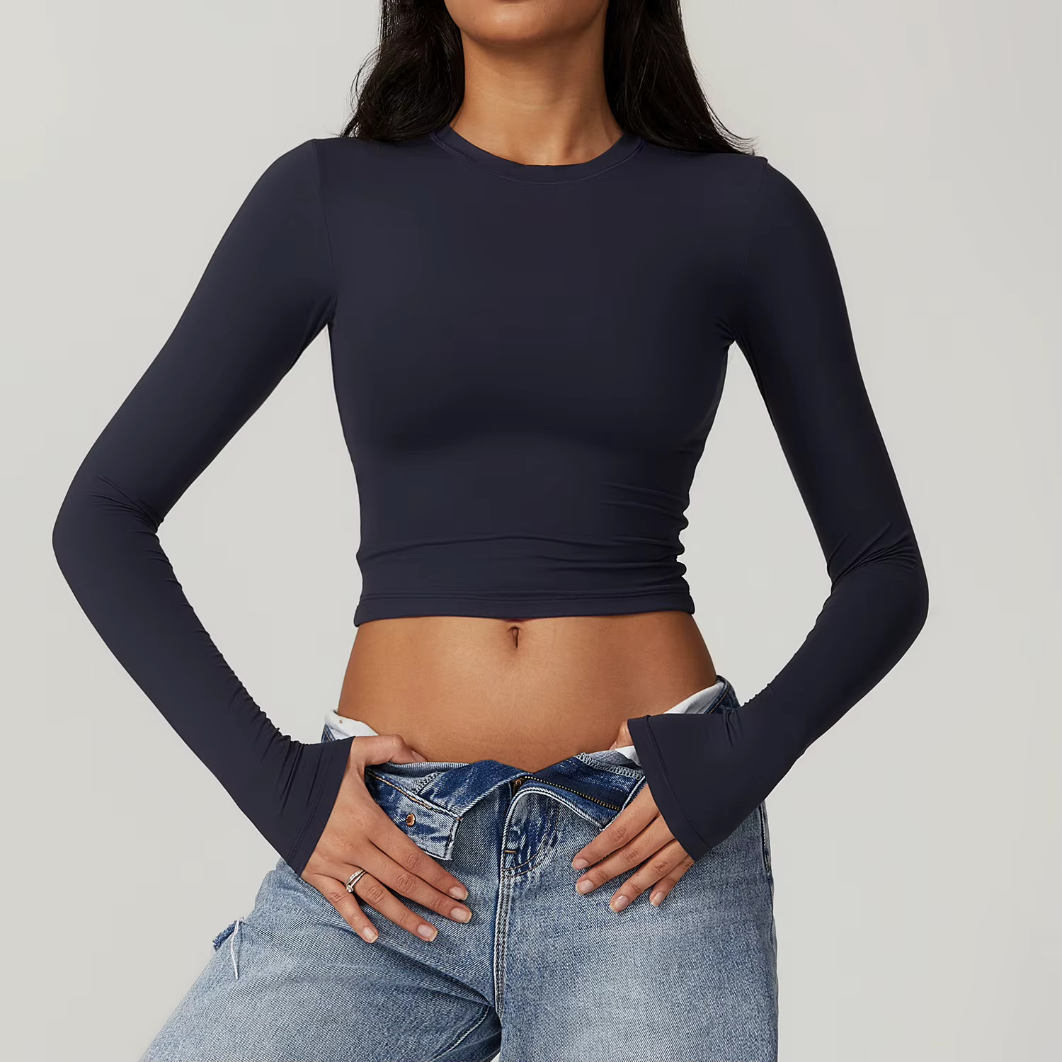 Femmes Yoga chemises haut court manches longues chemises pour femmes Yoga manches longues sport Fitn