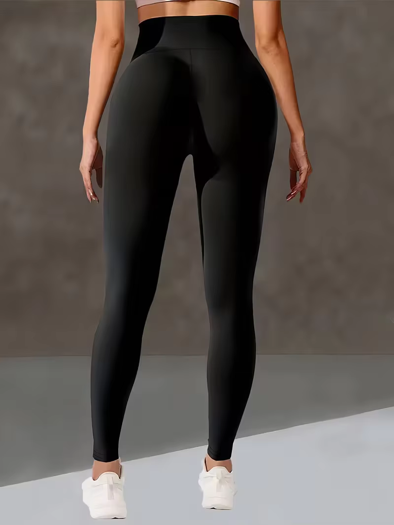 Pantalon de yoga taille haute pour femme, Legging sculptant avec large ceinture, Pantalon d'entraîne
