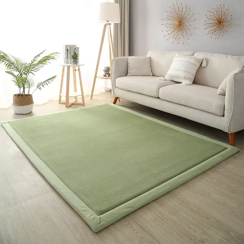 Tapis rectangulaire épais de couleur unie pour salon, chambre d'enfant, tapis de jeu, baie vitrée, t