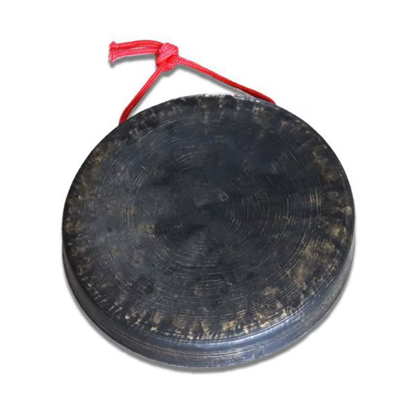 Gong en Bronze fait à la main à fond plat, Instrument de méditation, petit Gong à faible Volume, Ins