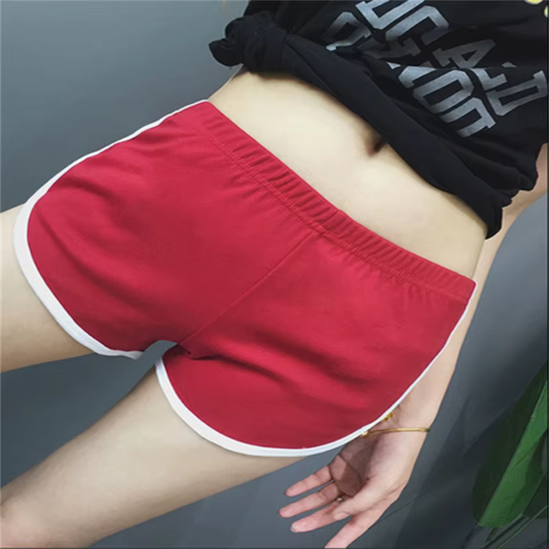 Short de sport pour femmes, couleur bonbon, Anti-vide, slim, décontracté, taille élastique, pantalon