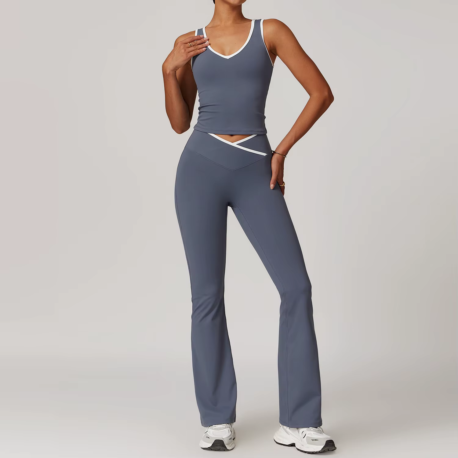 Ensemble de vêtements de Yoga pour femmes, 2 pièces, tenues d'entraînement, Fitness, survêtement de 